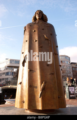 Baruch de Spinoza Memorial Bronze Sculpture Amsterdam Stock Photo