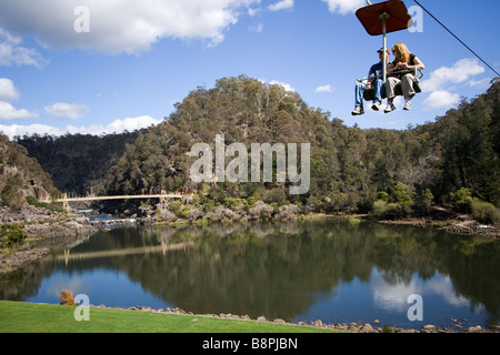 Chairlift at Cataract Gorge Reserve, Launceston, Tasmania Stock Photo