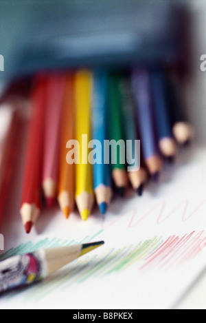 Set of colored pencils Stock Photo