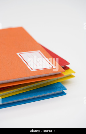 Pile of school notebooks Stock Photo