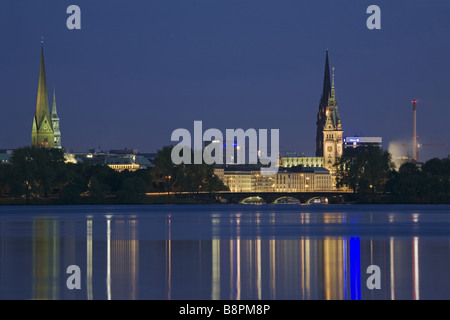 Aussenalster in the city of Hamburg, Germany, Hamburg Stock Photo