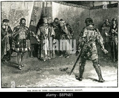 duke of York Challenged to mortal Combat 1451 Richard Plantagenet English royal family Stock Photo