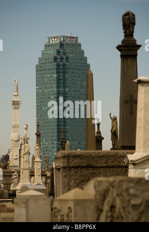 The Citigroup Center in New York is seen from Calvary Cemetery in the New York borough of Queens Stock Photo