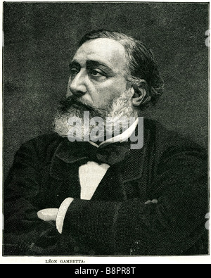 Léon Gambetta 1838 1882 French statesman Franco-Prussian War 1870 Imperial Lord Privy Seal Stock Photo