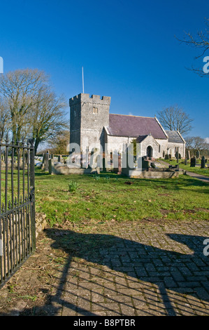 Parish Church of St Donat in the welsh village of Welsh St Donats Vale of Glamorgan south Wales UK Stock Photo