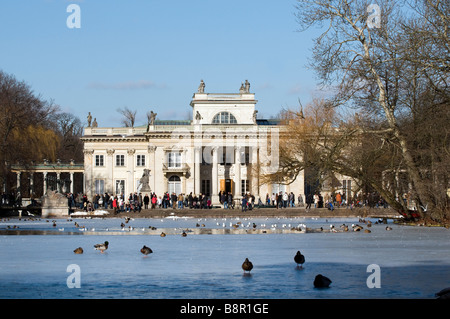 Palace on the Isle in the Royal Park of Lazienki in winter. Warsaw, Poland. Stock Photo