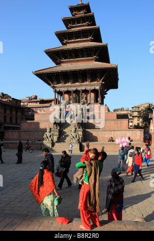 Nepal Kathmandu Valley Bhaktapur Nyatapola Temple Stock Photo