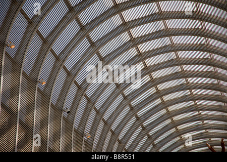 Repetitive arches pattern in the gallery of the Museum of Fine Arts in Boston, MA, USA Stock Photo