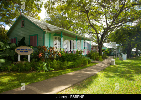 Chattel House Village, Chattel House style gift shops in Holetown, 'West Coast' of Barbados, St. James Parish Stock Photo