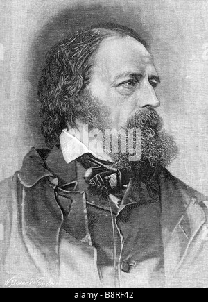 Alfred Lord Tennyson Portrait by W Biscombe Gardner 1849 to 1919 Stock Photo