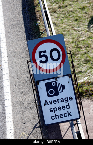 50 mph sign UK Motorway Stock Photo