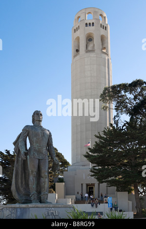 Coit Tower on Telegraph HIll in San Francisco California Stock Photo ...