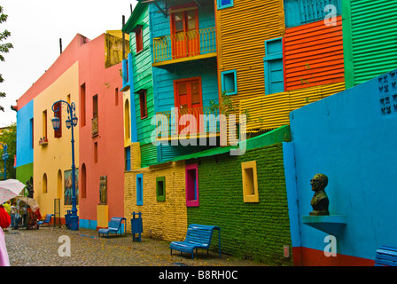 A view from the street in the Buenos Aires neighborhood of La Boca, Argentina Stock Photo