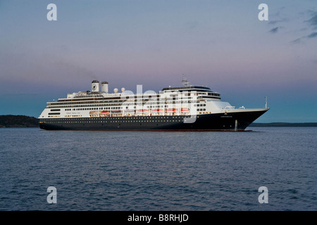 Cruise ship moored in bay Stock Photo