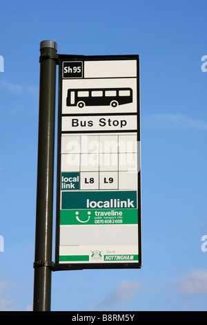 A Nottingham City Transport bus stop, Nottingham, England, U.K. Stock Photo