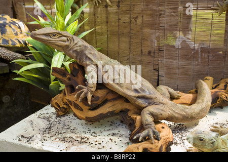 pottery market, statue of a iguana, Germany, Bavaria, Diessen am Ammersee Stock Photo