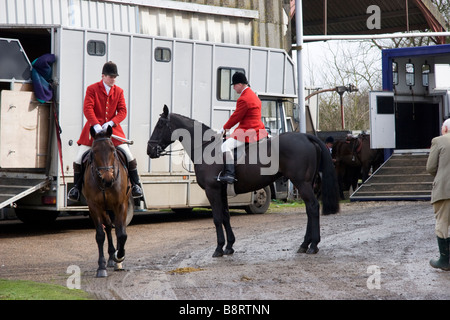 Huntsman and Whipper In of the Suffolk Hunt with the hounds and the ...