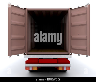 3D render of an open freight container Stock Photo