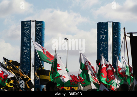 St Davids Day parade Cardiff Wales UK Stock Photo