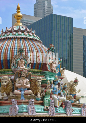 roof detail of the Sri Mariamman Temple, Singapore Stock Photo