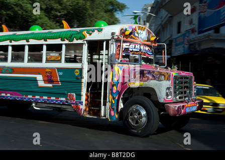 Beautiful 'Diablo Rojo' bus in Panama Stock Photo - Alamy