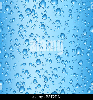 Seamless tile background of blue water drops Stock Photo