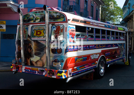Beautiful ‘Diablo Rojo’ bus in Panama Stock Photo - Alamy
