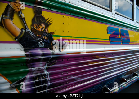 traditional bus diablo rojo Panama City Stock Photo - Alamy