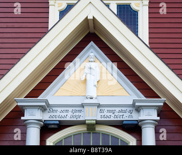 Detail of Olden new church (1934), in Oldedalen, Olden, Norway Stock Photo