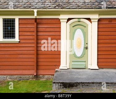 Detail of Olden new church (1934), in Oldedalen, Olden, Norway Stock Photo