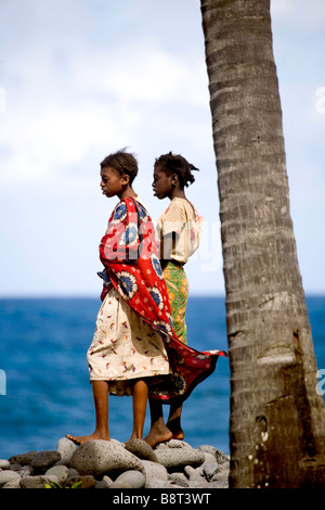 Comoros, Anjouan, west coast, local girls Stock Photo: 22657504 - Alamy