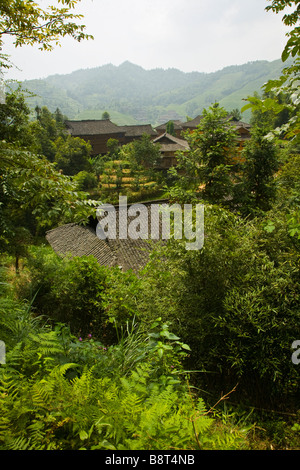 The traditional Zhuang village of Ping'An near Longshen, Guangxi province, China. Stock Photo