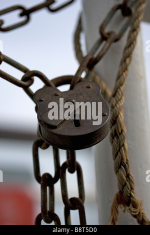 Close up of padlock on Bournemouth pier Stock Photo