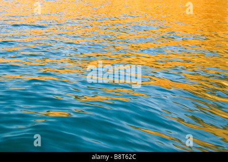 Great Lakes Lake Superior reflections of color on the water's surface Stock Photo
