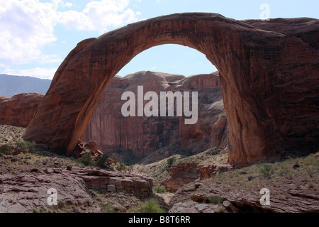 Boat trip on Lake Powell to Rainbow Bridge Stock Photo