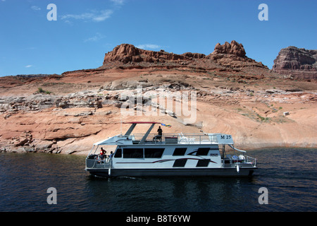 Boat trip on Lake Powell to Rainbow Bridge Stock Photo