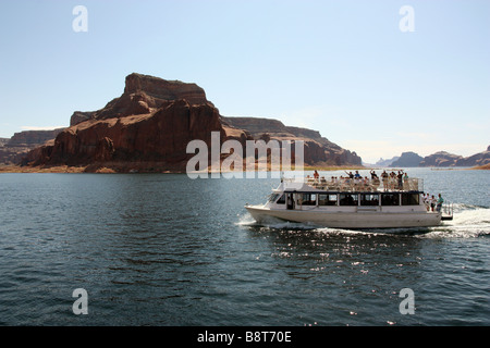 Boat trip on Lake Powell to Rainbow Bridge Stock Photo