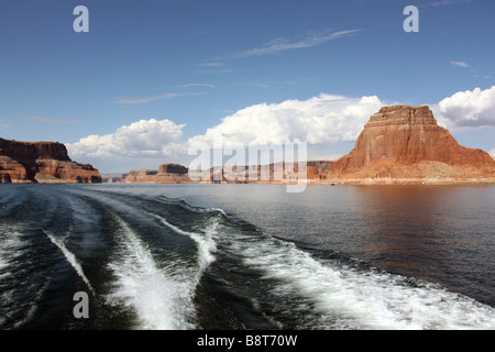 Boat trip on Lake Powell to Rainbow Bridge Stock Photo