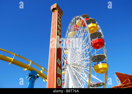 Pacific Park Funfair, Santa Monica Pier, Santa Monica, Los Angeles, California, United States of America Stock Photo