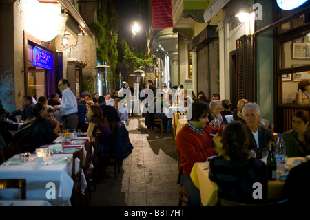 Typical meyhane street restaurants in the Beyoglu dstrict of Istanbul turkey. Stock Photo