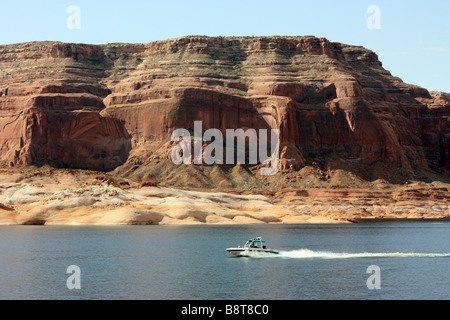 Boat trip on Lake Powell to Rainbow Bridge Stock Photo