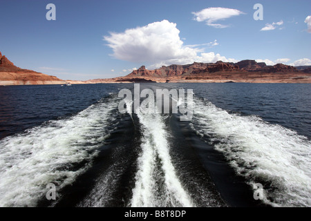 Boat trip on Lake Powell to Rainbow Bridge Stock Photo