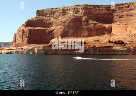 Boat trip on Lake Powell to Rainbow Bridge Stock Photo