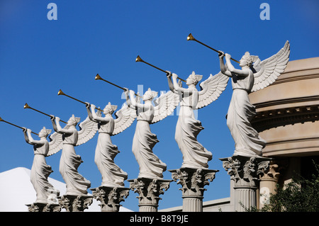 Statues of Angels blowing trumpets at Caesars Palace, Las Vegas Stock Photo