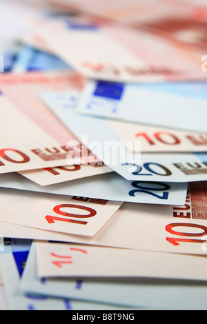 20 and 10 euro notes Stock Photo