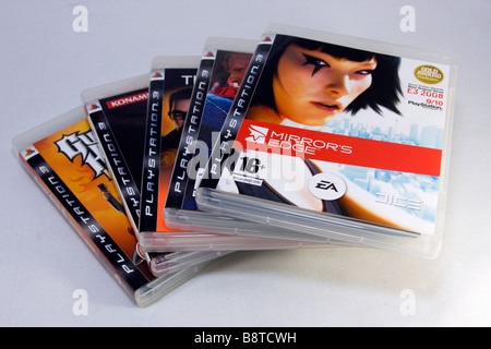 Bunch of Sony Playstation 3 video games. Stock Photo