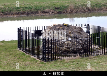 Remains of Fotheringhay Castle by River Nene, Northamptonshire, England, UK Stock Photo