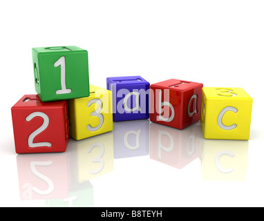 3D render of babys building blocks Stock Photo