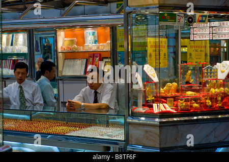 Jewelry vendors in Macau, China. Stock Photo
