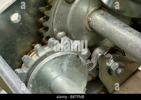 Gear train and ratchet in winch Stock Photo
